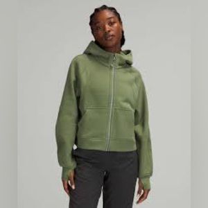 Lululemon Green Foliage Cropped Full Zip Scuba